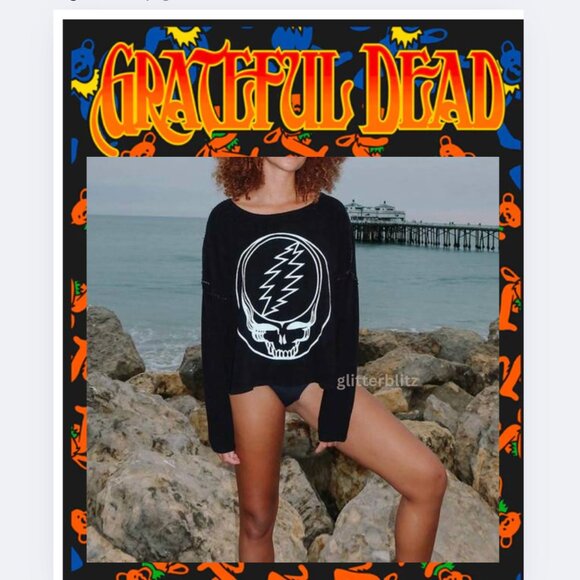 PEOPLE OF LEISURE Grateful Dead Stealie Oversized Pullover Sweatshirt - Picture 1 of 12